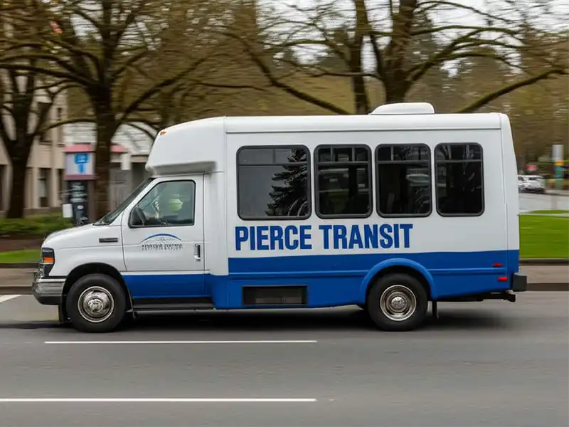 Pierce Transit van providing accessible transportation in Tacoma, WA